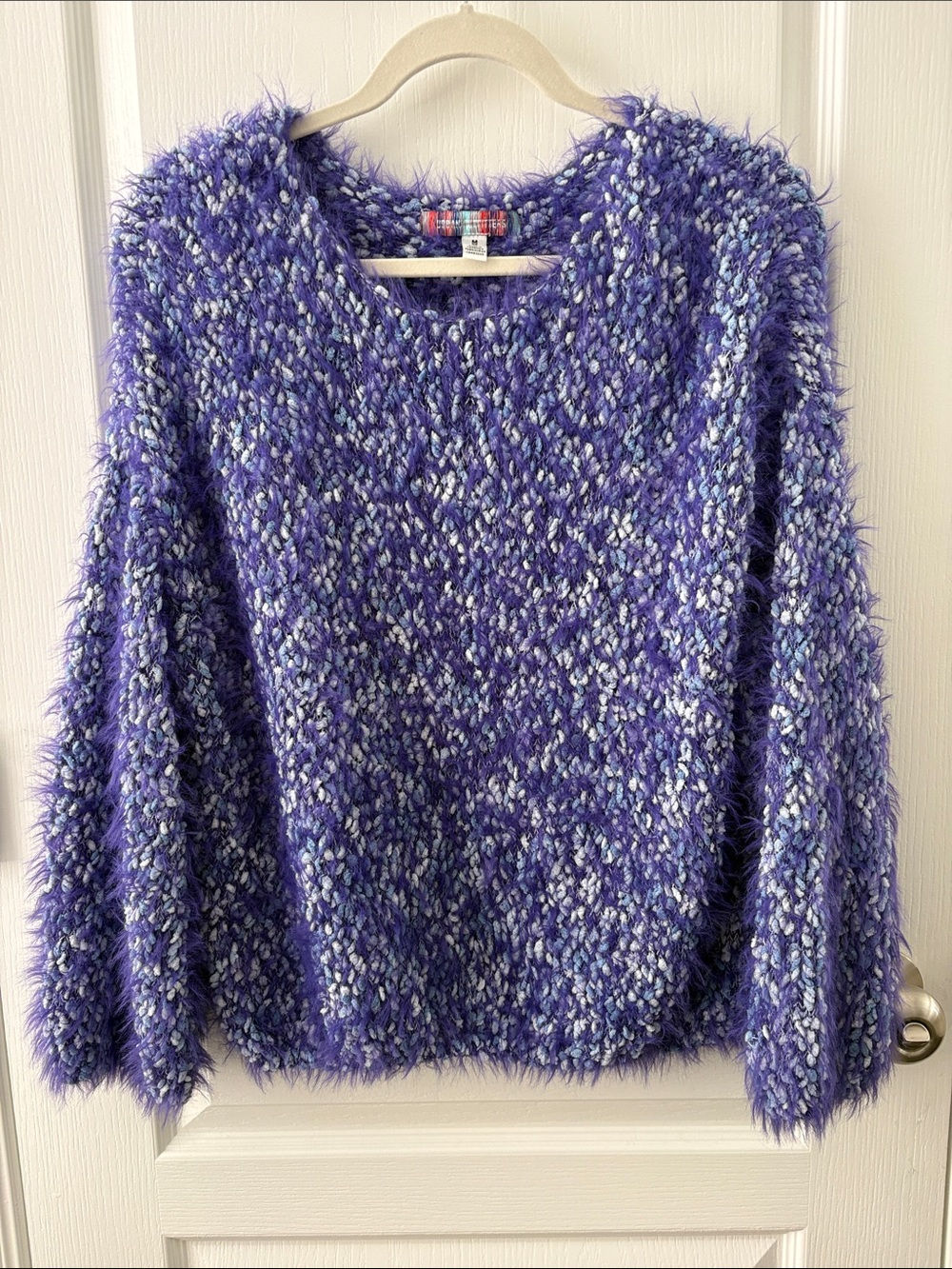 Urban Outfitters Purple Fuzzy Speckled Crewneck Sweater